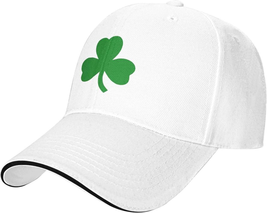 Green Shamrock Baseball Cap Red Adult Polyester Adjustable Outdoor Summer Fashion Hat