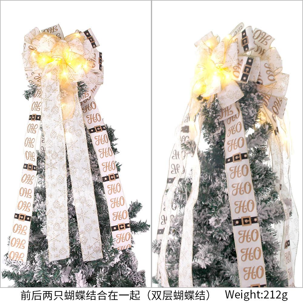 Polyester Christmas Luxurious Bow With Glowing Effects For Celebrations Cheerful