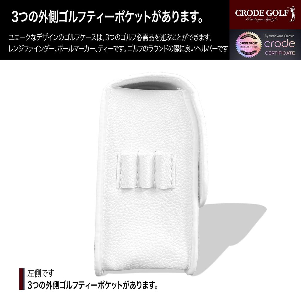CRODE Golf-Entfernungsmesser-Ledertasche und Tee-Halter mit Ballmarker ist mit allen Marken kompatibel. Entfernungsmesser-Tragetasche, Premium-Ledertasche