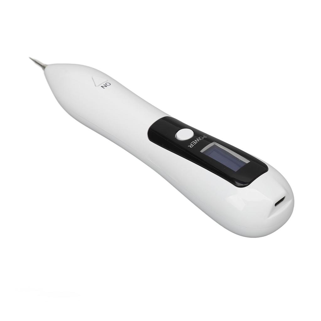 Penna Elettrica per Nei Bianca Portatile Ricaricabile 9 Livelli LCD Penna Elettrica per Nei del Viso per Casa