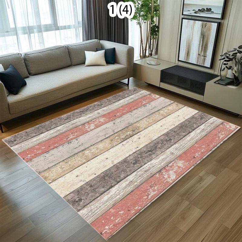 Vintage Wood Grain Striped Area Rug Living Room Bedroom Modern Farmhouse Decor Non Slip Carpet for Design Perfect for HomeC