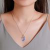 New Arrival Fashion Sweet Hollowed-out Blue Kitty Crystal Pendant Necklaces for Women Charm Cute Jewellery Accessories Gifts