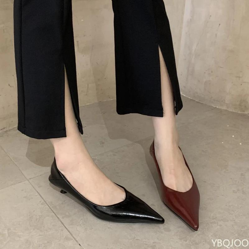 Fashion Naked Luxury Women's Shoes with Soft Leather Fine Heels Pointed Women Low Order Shoes Versatile Commuting Soft Leather Fine Heel