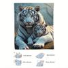 Luxurious White Tiger Print Fleece Blanket - Ultra-Soft  Polyester All-Season Bedspread with HD Digital Tiger Design, Plush