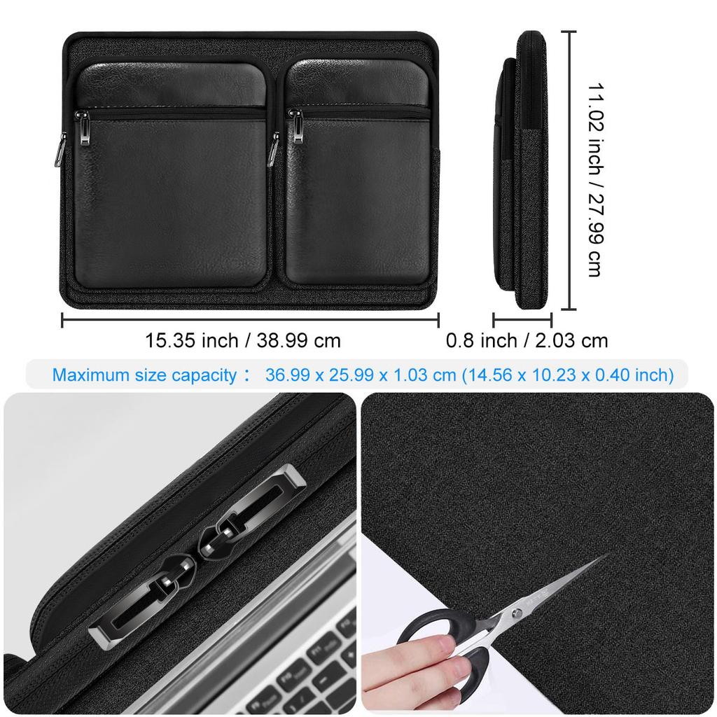 15-inch Multi-pocket Laptop Waterproof and Shockproof Protective Inner Sleeve