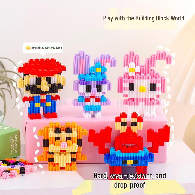 Cartoon Educational Building Blocks: DIY Simulation Models, Blind Box Gifts, and Figurines for Children