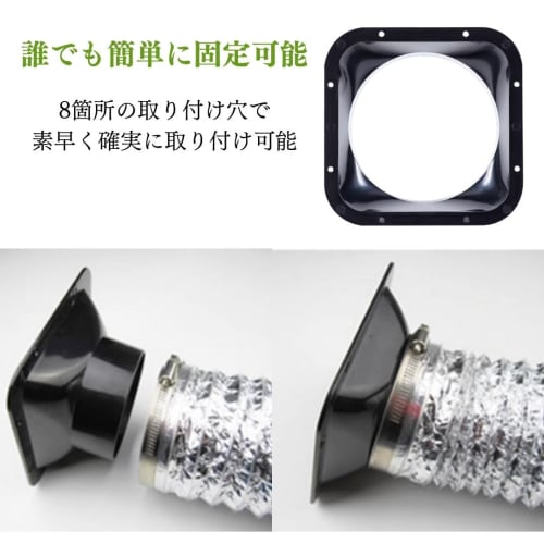 I'm so happy Duct Connector 150mm Joint Ventilation Duct Square Straight Pipe Flange (Square 150mm)