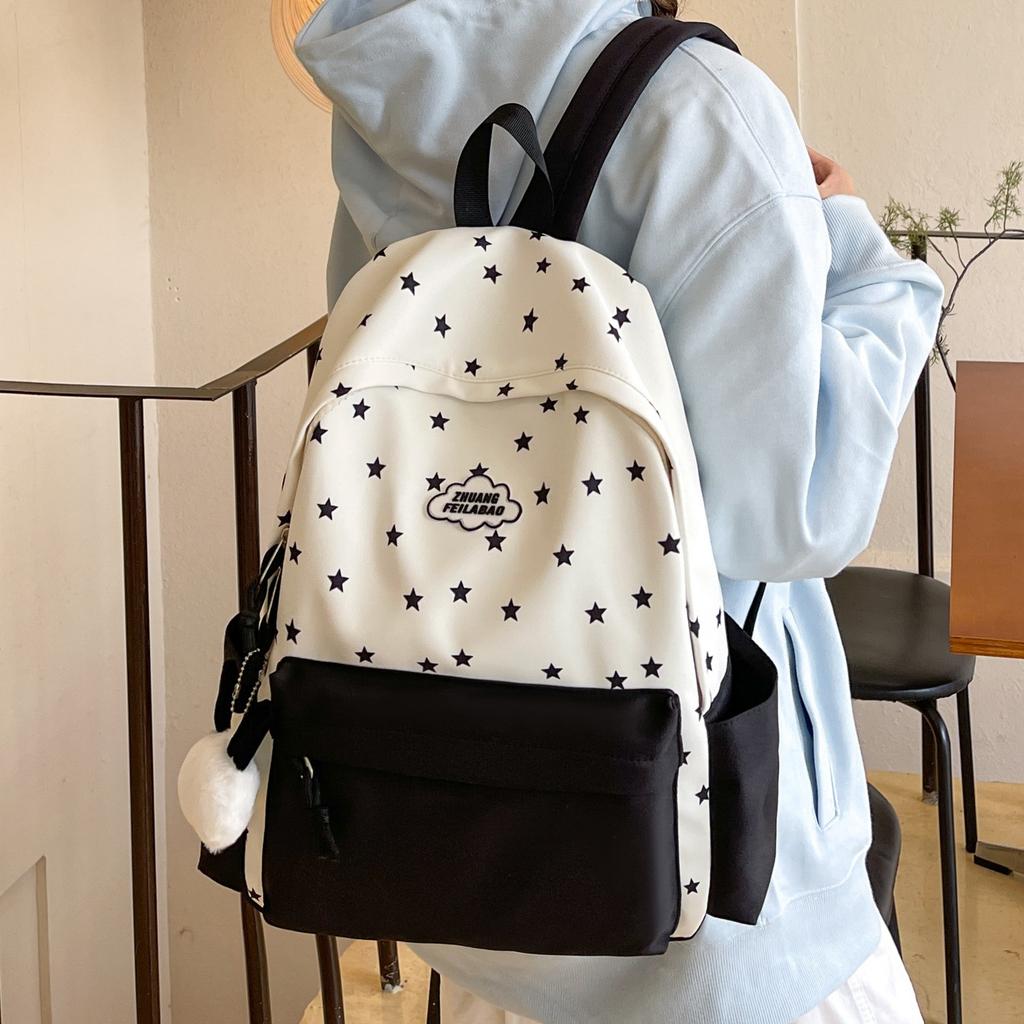 Schultasche süße Stern-Schultasche leichte koreanische Schüler Rucksack mit großem Fassungsvermögen Mittelschule vielseitig lässig hochwertiger Rucksack