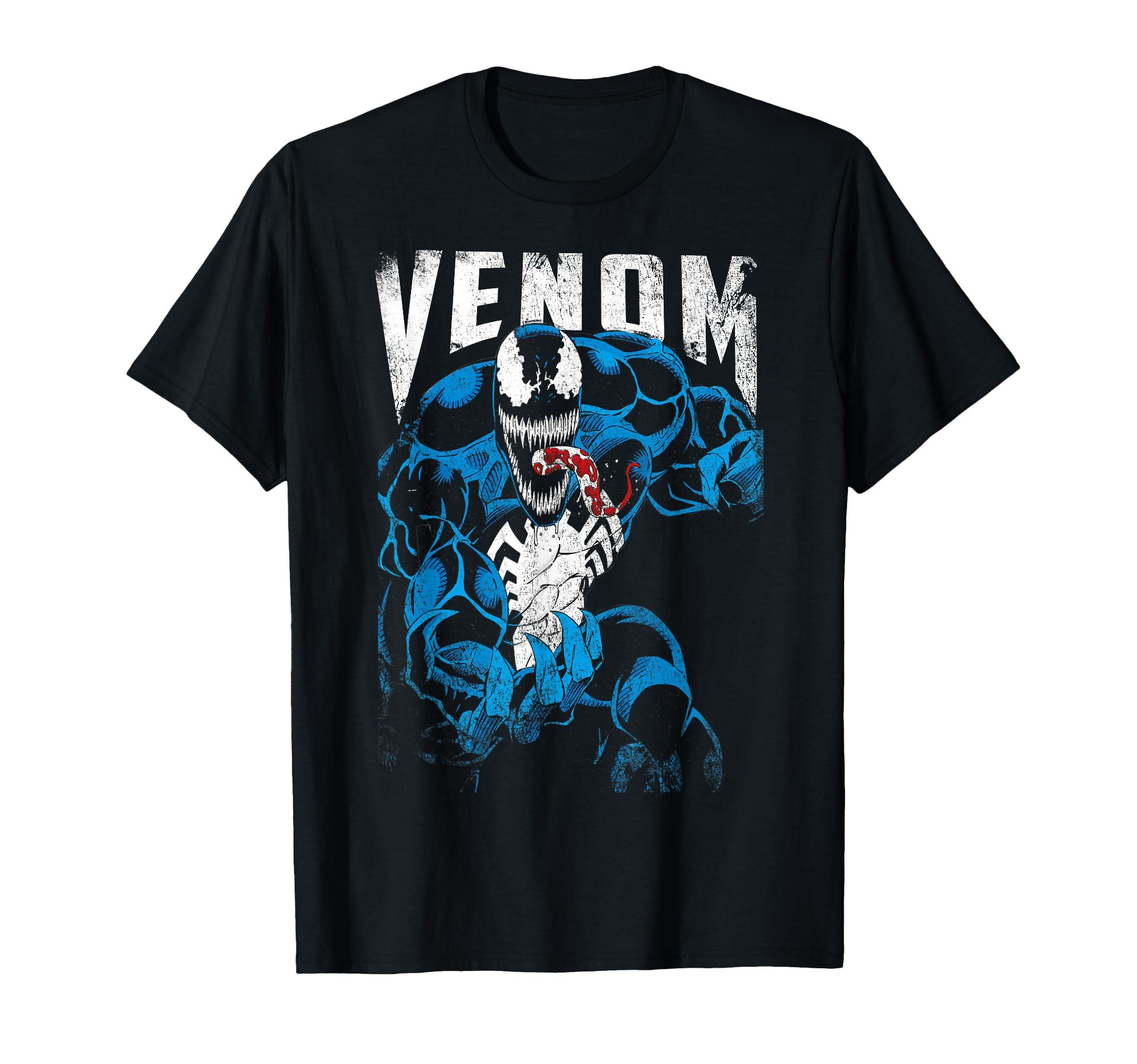 

Футболка Marvel Venom с кровавым языком наружу, с эффектом состаренности