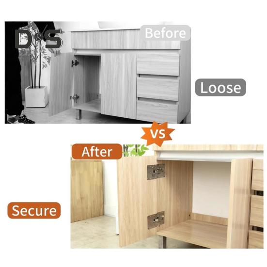 6-teiliges Reparaturplatten-Set für Schrankscharniere, rostbeständig, große Scharnier-Reparaturplatte, Reparaturset für Türscharniere, Platte mit Befestigungsschrauben