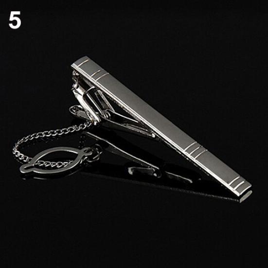 Gentleman Wedding Business Silver Metal Simple Suit Necktie Tie Clip Bar Pin