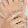 Ahndronico Square Link Pearl Ring