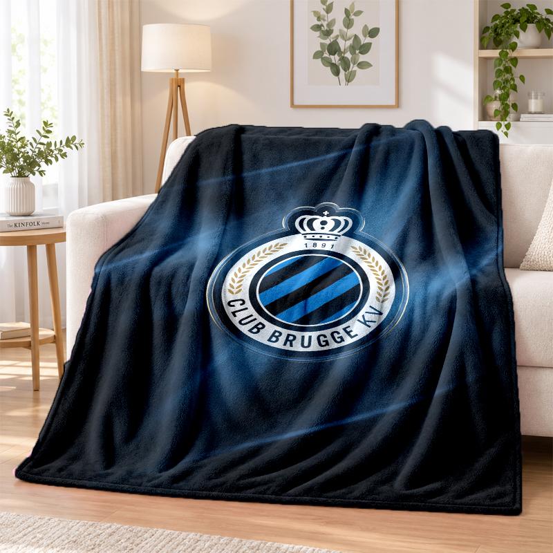 Club Brugge FC Printed Flannel Blanket Warm Comfort Bed Throw For Indoor Home Decoration