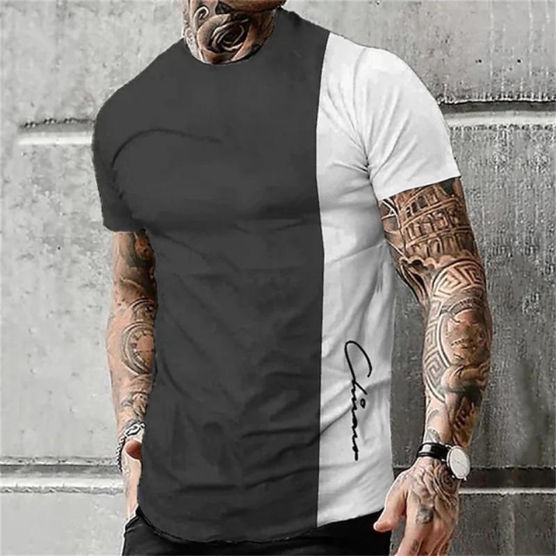 Summer Men's Ethnic Style Digital Printed Pattern Round Neck T-shirt, Casual and Comfortable T-shirt as a Gift, Outdoor Clothing