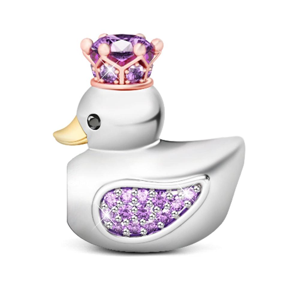 GNOCE Peacock Charm 925 Sterling Silver Rose Gold Emerald Amethyst Bracelet Bead Luxury Jewelry