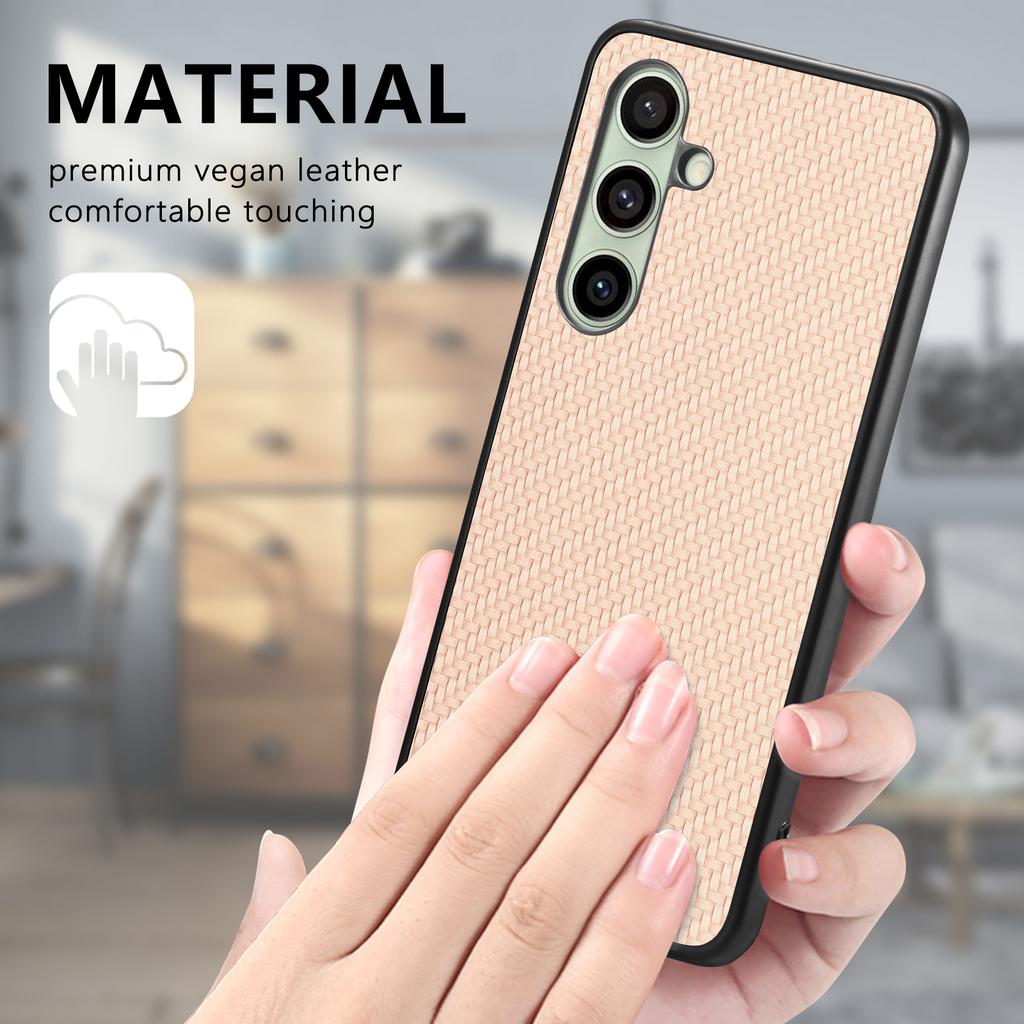 Pouzdro pro Samsung Galaxy A26 5G s texturou z uhlíkových vláken, PU+PC+TPU, zadní kryt pro telefon