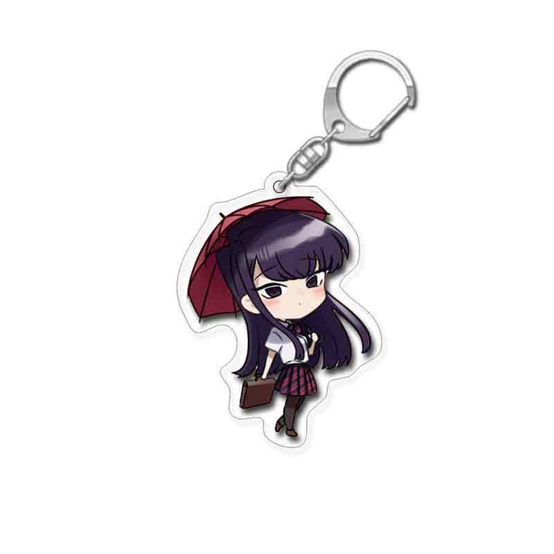Anime Keychain Komi San Wa Komyushou Desu Women's Komi Shoko Keyring Men's Acrylic Accessories Cute Kawaii Couple Pendant Gift