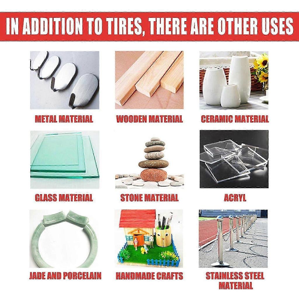 Instant Tire Repair Glue - Fast Curing, Waterproof Adhesive for Car, Motorcycle & Bicycle Cracks & Scratches, 50ml - Strong, Durable, Easy to Use