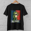 Portland Protest Frog Graphic T-Shirt Resist Design Retro Art Tee Unisex Casual