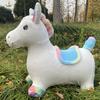Inflatable Jumping Horse Toy Kids 4-6 Years Music Play Ride-On Animal Bouncer With Thick Plush Cover
