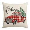 New Christmas Pillow Farm Truck Bow Garland Home Cushion Pillow Cover