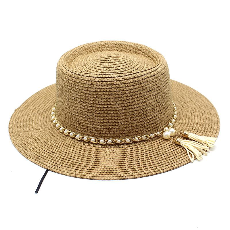 New Women Hats Summer Sun Straw Hats Outdoor Beach Panama Jazz Hats Leisure Vacation Dress Cap Sombreros De Mujer