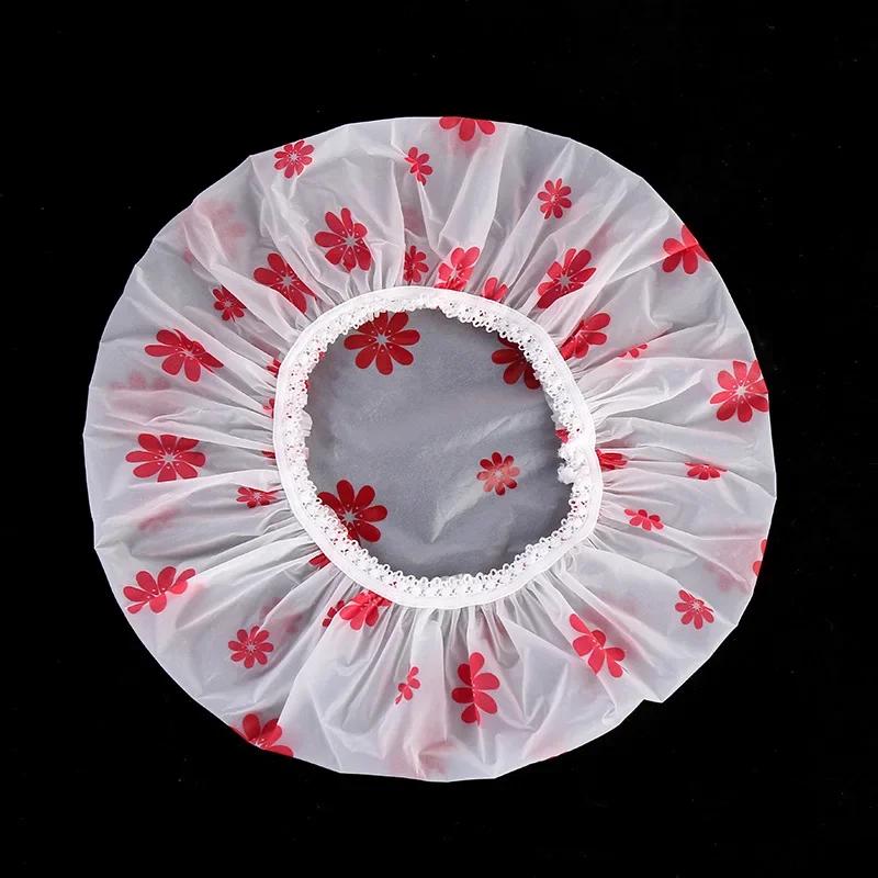 Reusable Shower Cap with Elastic Band Waterproof & Thicken Bathing Hat for Women Perfect for Hair Salon & Home Use