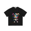 Cute Bear Streetwear T-Shirt Black Colorful Graffiti Bear with Hoodie and Sneakers Urban Fashion Casual Wear for Men and Women