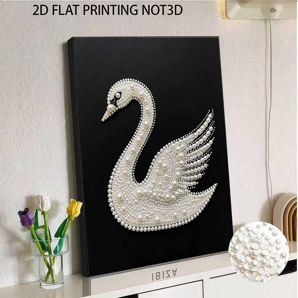 5D DIY Pearl Diamond Painting Kit Elegant Swan Full Drill Embroidery Mosaic Art Home Wall Decor Gift
