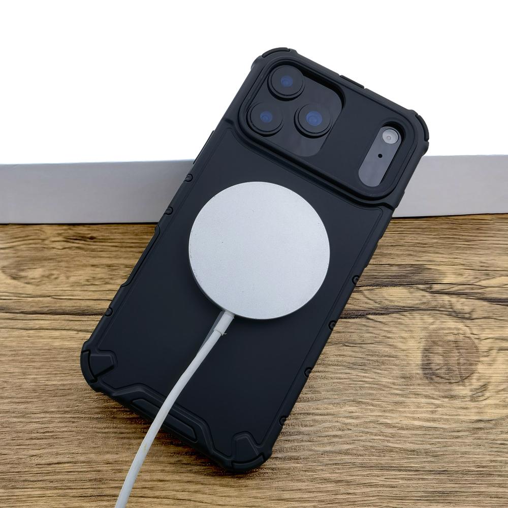 Shockproof Armor Magnetic Case For 17 Air 16 15 14 13 12 Pro Max Plus 16Pro 17Pro for Magsafe Wireless Charge Back Cover