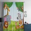 Animal Cartoon In The Jungle Tulle Sheer Curtains for Living Room the Room Bedroom Kitchen Decoration Voile Organza Curtains