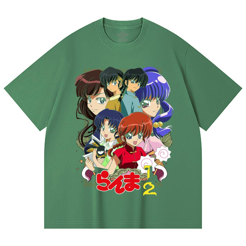 230 Gsm 100% Cotton Ranma 12 V6 Print Unisex Heavy Cotton T Shirt
