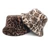 Women S Leopard Print Bucket Hat Winter Thick Warm Stylish Casual
