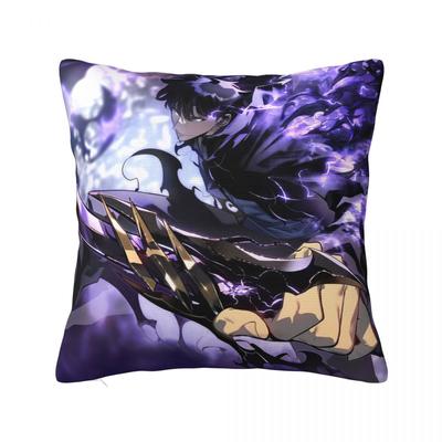 Anime Solo Leveling Pillowcase Printed Fabric Cushion Cover Decoration Throw Pillow Case Cover Seat Square 40X40cm
