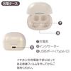 OHM AudioComm True Wireless Earphones, Ear Cuff Type, Pearl White  OHM Electric HP-W620N-W 03-3195