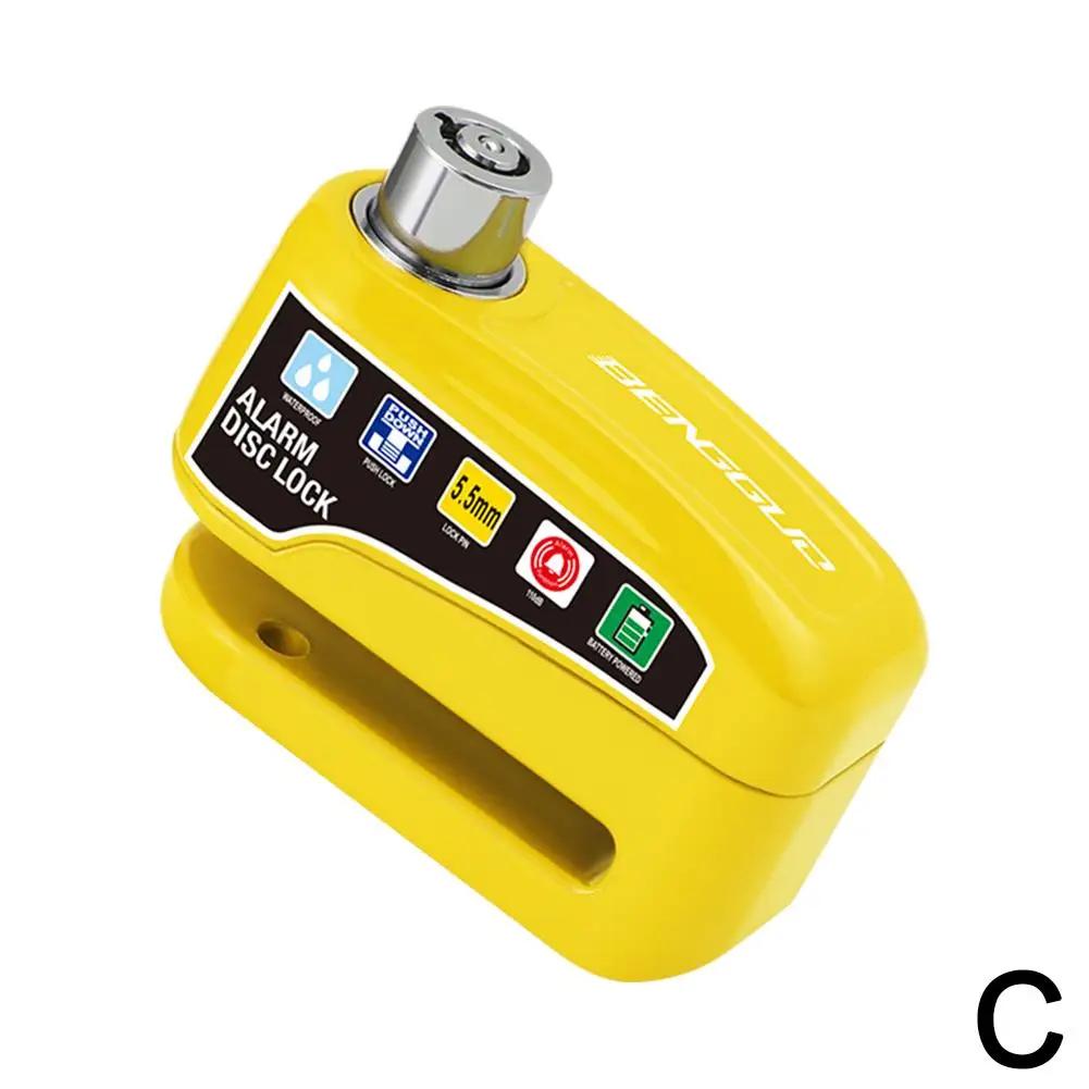 

Мотоциклетная сигнализация, дисковый тормоз, замок безопасности, колесо, водонепроницаемый навесной замок, громкий замок для кражи, антисигнализация, мотоциклетный диск 12 I7A3 жёлтый