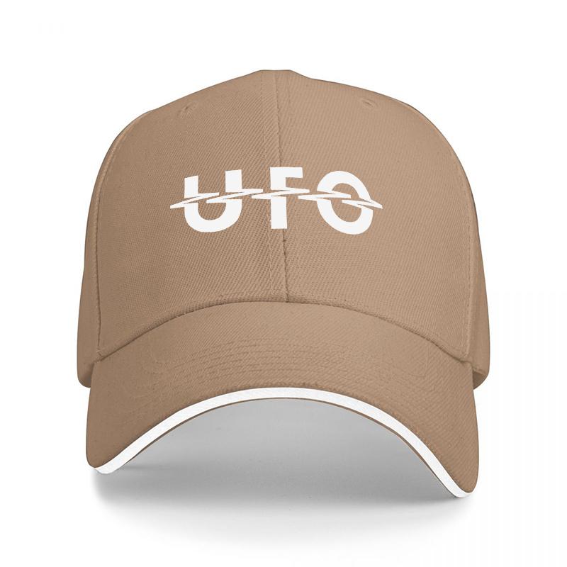 UFO Logo Schwarze Baseballkappe mit Weißem Rand und Kräftigem Design State Unisex für Modebewusste und Alien-Enthusiasten