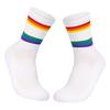 2PCS Cotton Striped Socks Rainbow Stripe Sports Running Socks Sweat Absorbing Running Socks  Running