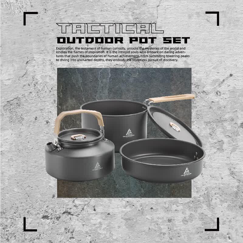 Cuoshan MP420 Portable Aluminum Camping Cookware Set