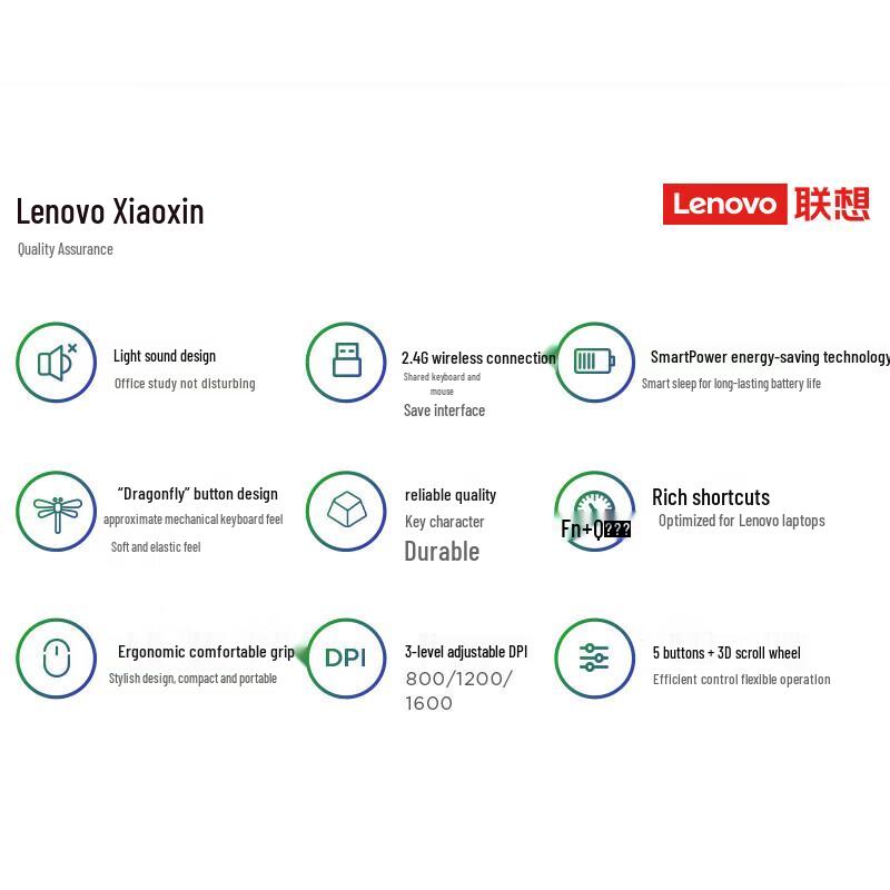 Lenovo Xiaoxin K1S Silent Wireless Keyboard Mouse Combo