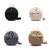 Small Nylon Round Purse With Zipper Compartment And Inner Slip Pocket For Daily Womens Style