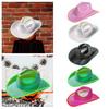 Light up Cowboy Hat Wide Brim Rave Cap Headgear Costume LED Cowboy Hat for Party Role Play Music Festival Concerts Bridal Shower