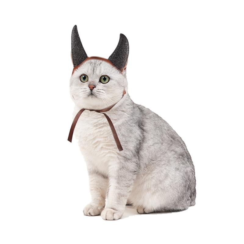 And Black Whimsical Red Felt Devil Horns Headband For Pets Ideal For Halloween Parties And Gift Giving