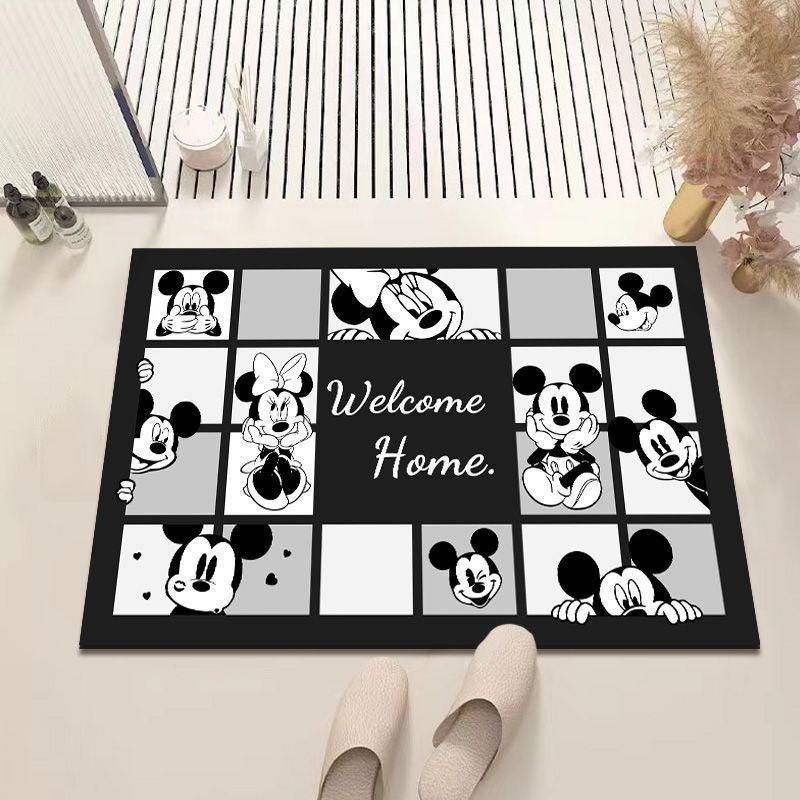 Mata łazienkowa z ziemią okrzemkową Myszki Miki, szybkoschnąca, antypoślizgowa