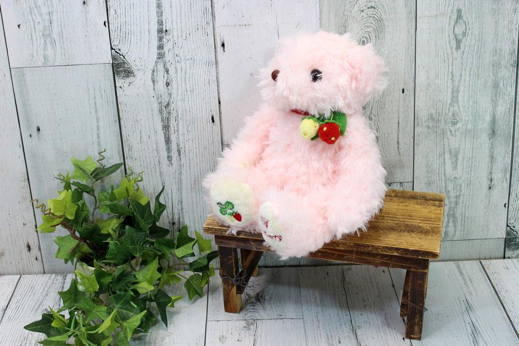 Take Off Plush Music Box Wild Strawberry Bear, Small, Pink