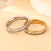 Stainlesss Steel Gold Color Clear Zircon Ring Women Men Minimalist Trendy Finger Rings Couple Zircon Wedding Band Wholesale