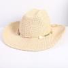Popolare Cappello di Paglia Classico Western da Cowboy Estivo Vuoto con Ampia Tesa Cappello da Sole Cappello di Paglia Intrecciato a Mano