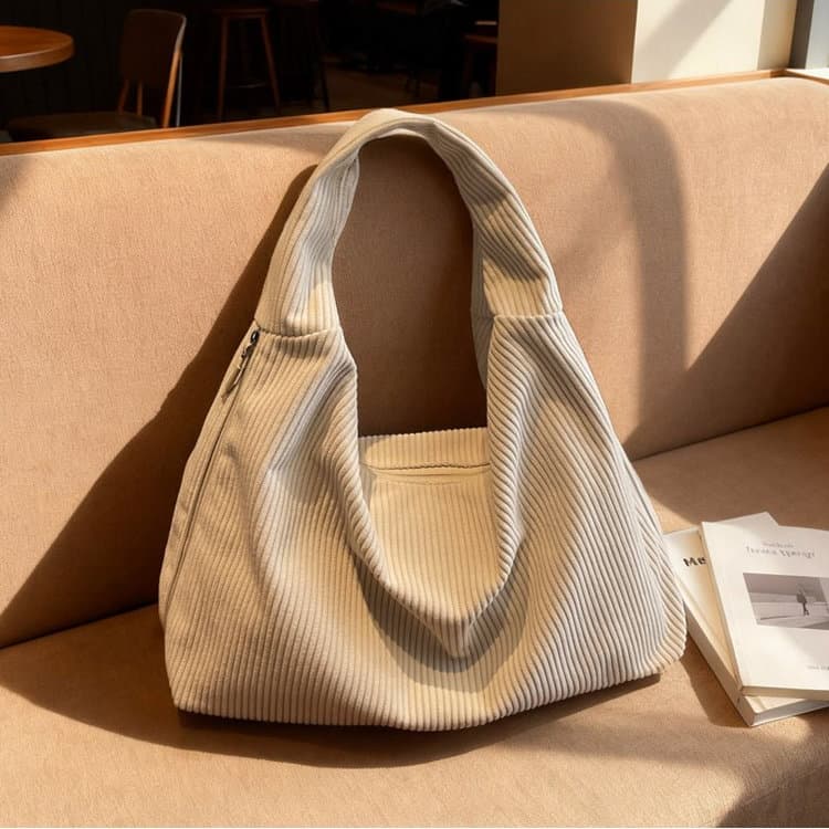 Vintage Corduroy Tote Bag Women's Shoulder Messenger Bag