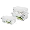 GLASSLOCK Rectangular Tempered Glass 3-Piece Food Storage Set