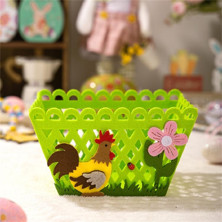 Holiday Gift Bag Features a Colorful Rooster Versatiled Storage Basket for Eggs and Candy for Parties Decoration